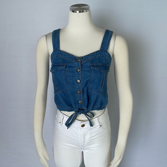 Free People Jean Top Size X Small - Picture 2 of 6